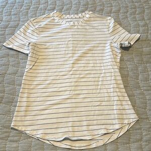 Lululemon White Stripe TShirt